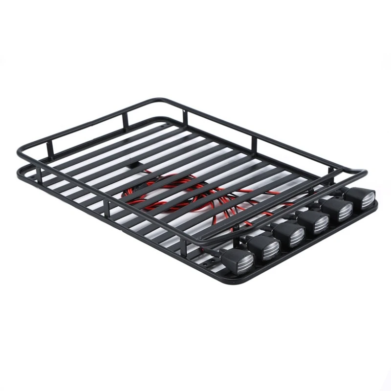 Roof Rack Luggage Carrier with 6 White LED Light Bar for 1/10 RC Crawler Truck D90 Axial SCX10 90046 D110 Model Toy
Roof Rack Luggage Carrier with 6 White LED Light Bar for 1/10 RC Crawler Truck D90 Axial SCX10 90046 D110 Model Toy
