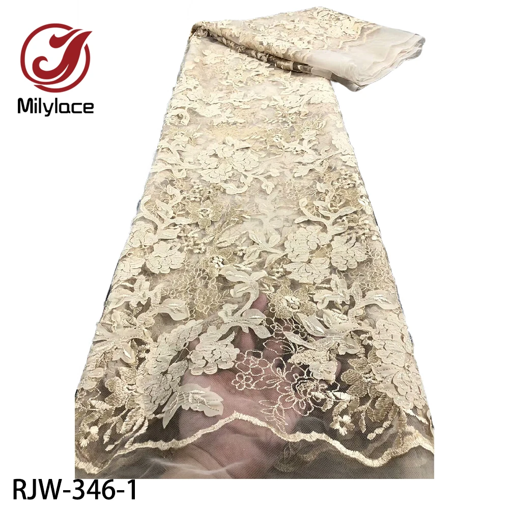 Latest African Tulle Laser Cut Lace Fabric High Quality French Embroidered Lace Fabric for Wedding Dress RJW-346
Latest African Tulle Laser Cut Lace Fabric High Quality French Embroidered Lace Fabric for Wedding Dress RJW-346
