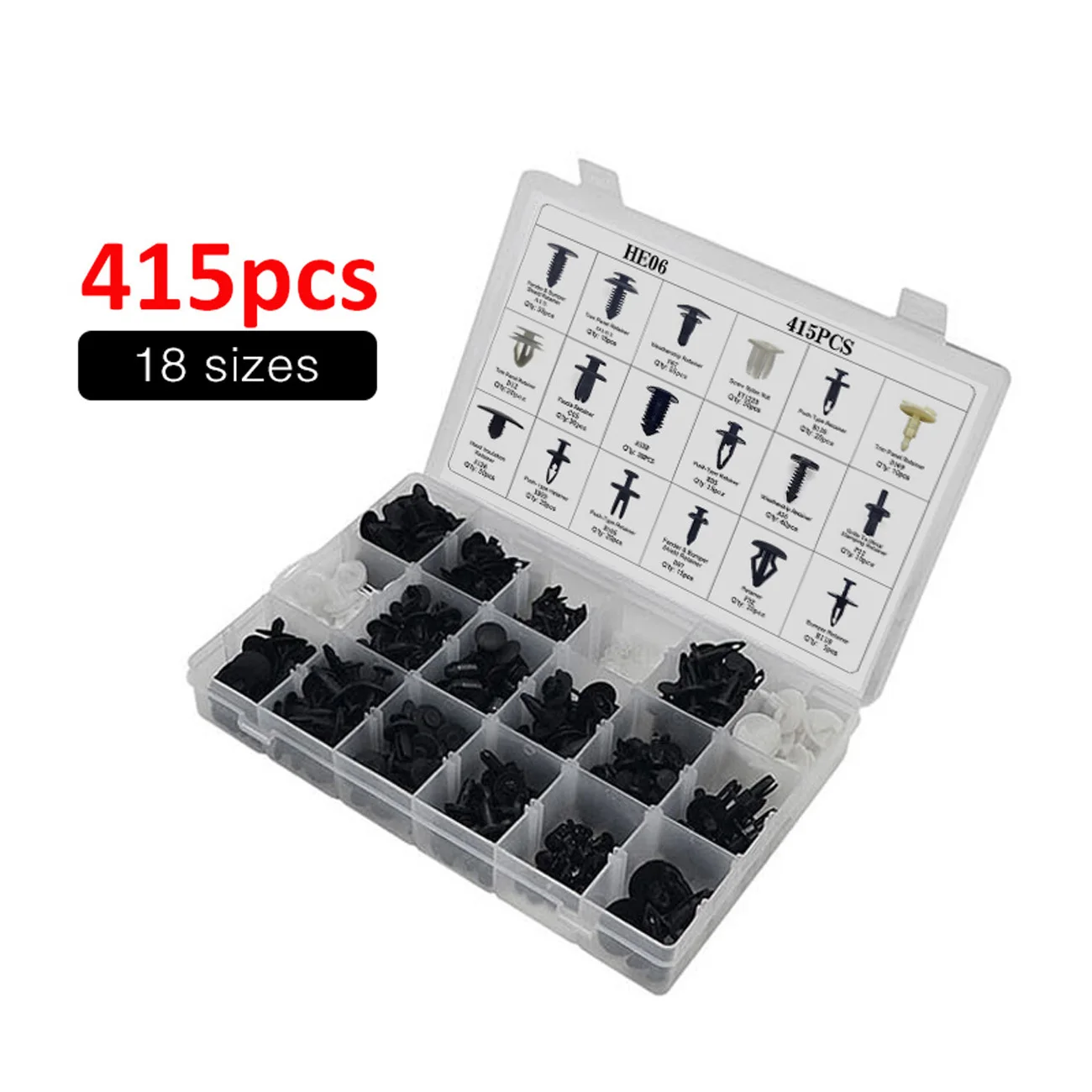 415PCS Car Retainer Clips Body Plastic Rivets Fasteners Push Bumper Door Trim Panel Screws with Removal Tool
415PCS Car Retainer Clips Body Plastic Rivets Fasteners Push Bumper Door Trim Panel Screws with Removal Tool