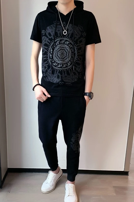 Piece Set 2 Men Tracksuits Hooded Pullover Sportwear Short Sleeve Tshirt Pant Printed Streetwear Social Sweatsuit Men Clothes
Piece Set 2 Men Tracksuits Hooded Pullover Sportwear Short Sleeve Tshirt Pant Printed Streetwear Social Sweatsuit Men Clothes