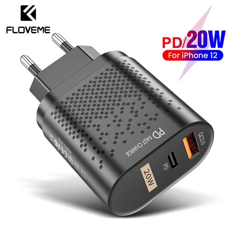 FLOVEME USB Type C Charger QC 3.0 PD 20W Fast Charge Mobile Phone Charger for iPhone 11 12 Samsung Xiaomi Wall Chargers Adapter
FLOVEME USB Type C Charger QC 3.0 PD 20W Fast Charge Mobile Phone Charger for iPhone 11 12 Samsung Xiaomi Wall Chargers Adapter