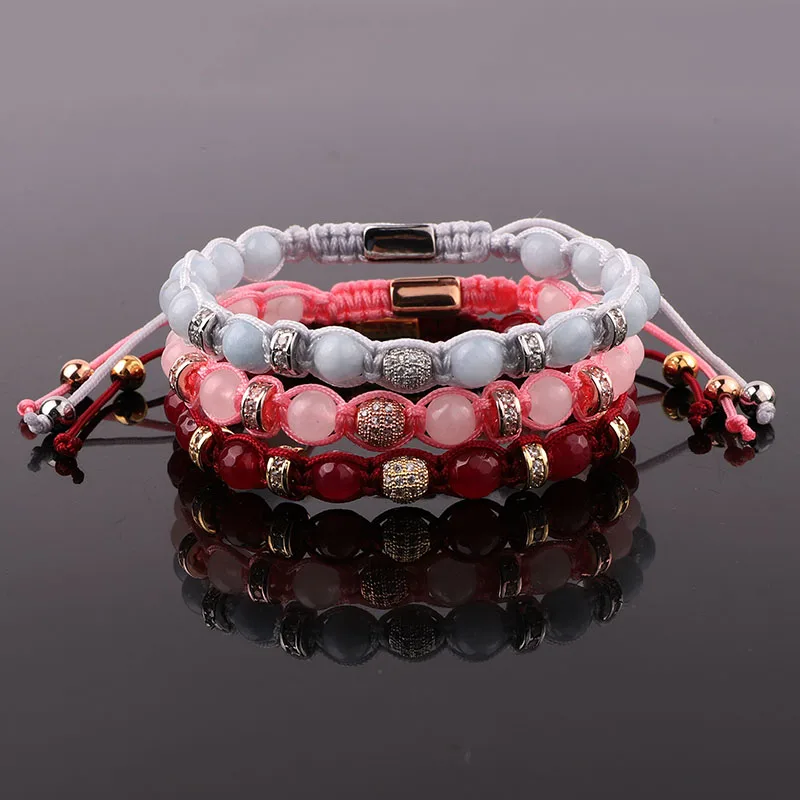 New Design 6mm Natural Stone CZ Pave Ball Handmade Briaded Adjustable Macrame Bracelet For Women
New Design 6mm Natural Stone CZ Pave Ball Handmade Briaded Adjustable Macrame Bracelet For Women