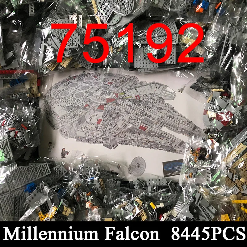 

8445PCS Star Plan Building Blocks 75192 05132 collectors Bricks Ultimate Millennium Falcon Model 05132 Star Ship Kids Toys Gifts