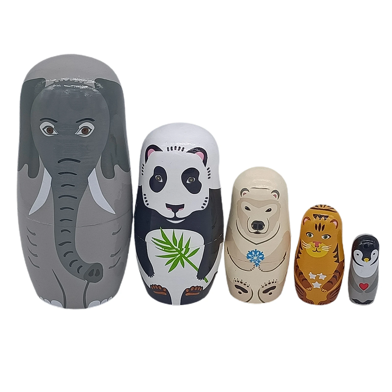 Nesting Dolls 5pcs Cute Cartoon Animals Toy Wooden Russian Matryoshka Dolls
Nesting Dolls 5pcs Cute Cartoon Animals Toy Wooden Russian Matryoshka Dolls