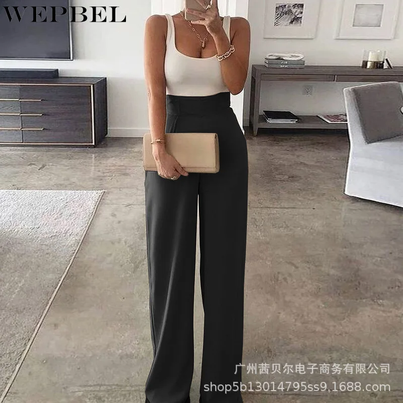 WEPBEL Women Elegant Vest Trouser Outfits Ladies Summer Two Piece Set Loose Jumpsuit Romper Overalls
WEPBEL Women Elegant Vest Trouser Outfits Ladies Summer Two Piece Set Loose Jumpsuit Romper Overalls