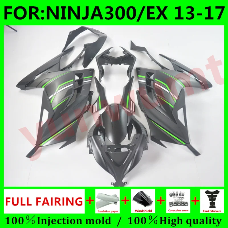 Motorcycle ABS Injection Mold 100% fairings Kit fit For Kawasaki NINJA300 Ninja EX 300 12 13 14 15 16 17 Fairing set black green
Motorcycle ABS Injection Mold 100% fairings Kit fit For Kawasaki NINJA300 Ninja EX 300 12 13 14 15 16 17 Fairing set black green