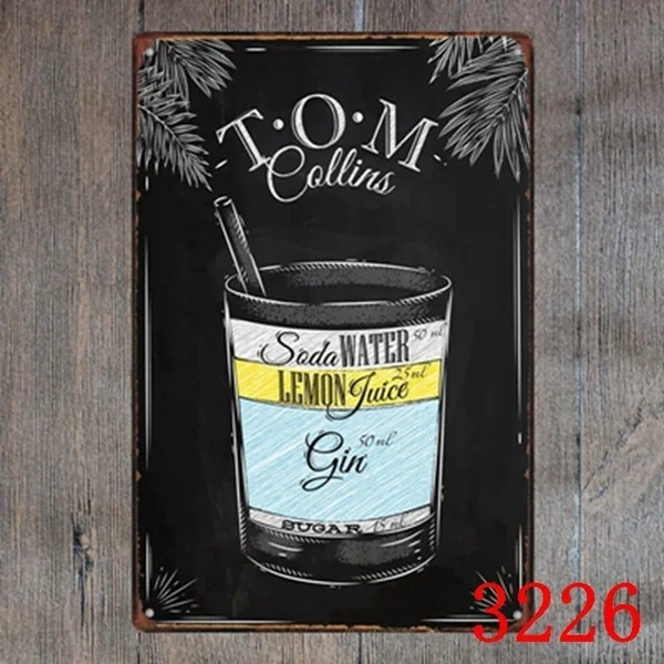 Металлический жестяной знак 20*30 см Том Коллинз Коктейльные рецепты Декор Бар Паб домашний винтажный Ретро постер
Металлический жестяной знак 20*30 см Том Коллинз Коктейльные рецепты Декор Бар Паб домашний винтажный Ретро постер