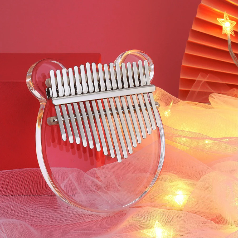 

Kalimba Acrylic 17 Key Transparent Thumb Piano Mbira Sanza with Tuner Hammer Gig Kalimba Thumb Fiddle Case Manual Christmas Gift