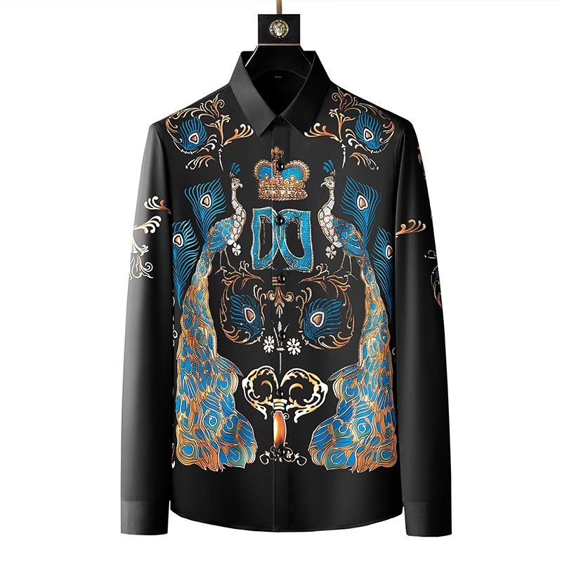 2021 Autumn Luxury Rhinestone Shirts Men Long Sleeve Business Casual Dress Shirt Slim Social Tuxedo Streetwear Chemise Homme
2021 Autumn Luxury Rhinestone Shirts Men Long Sleeve Business Casual Dress Shirt Slim Social Tuxedo Streetwear Chemise Homme