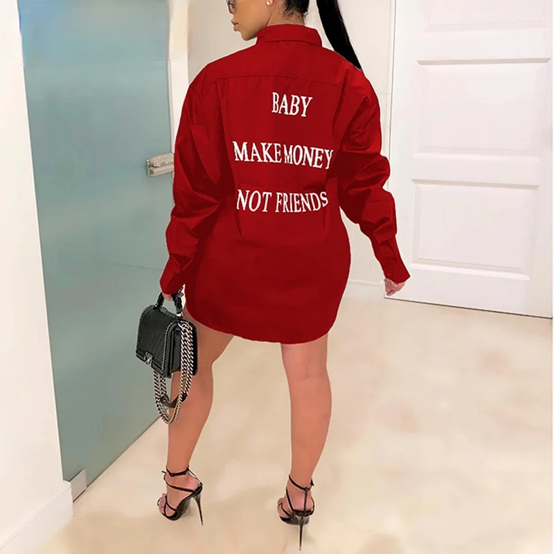 Women Loose Style Casual Long Sleeve Letter Printed Mini Solid Shirt Dress
Women Loose Style Casual Long Sleeve Letter Printed Mini Solid Shirt Dress