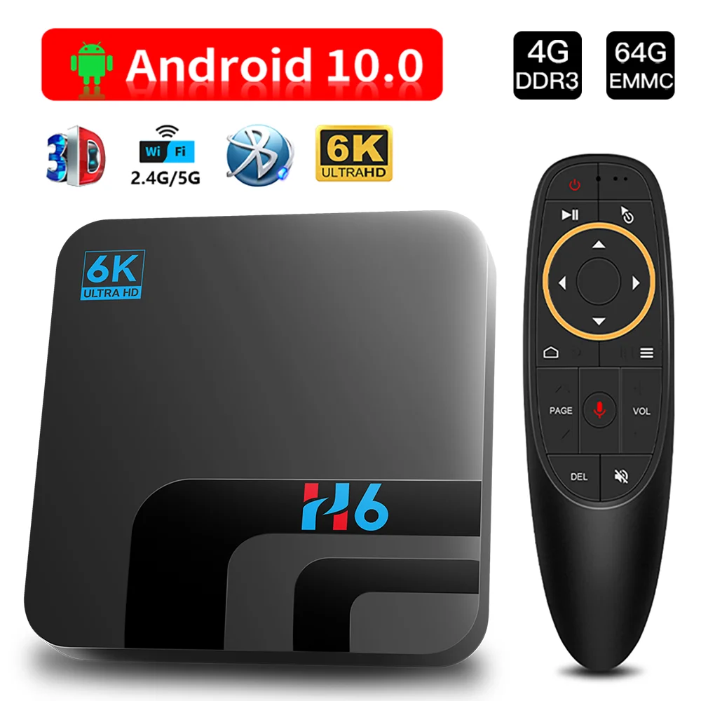 HONGTOP смарт приставка для ТВ андроид 10 4g 64gb 2 4G & 5G Dual WI FI Android 4K голосовой помощник