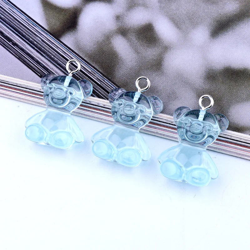 Resin charm cartoon transparent bear pendant DIY lovely simple necklace bracelet earrings keychain accessories
Resin charm cartoon transparent bear pendant DIY lovely simple necklace bracelet earrings keychain accessories