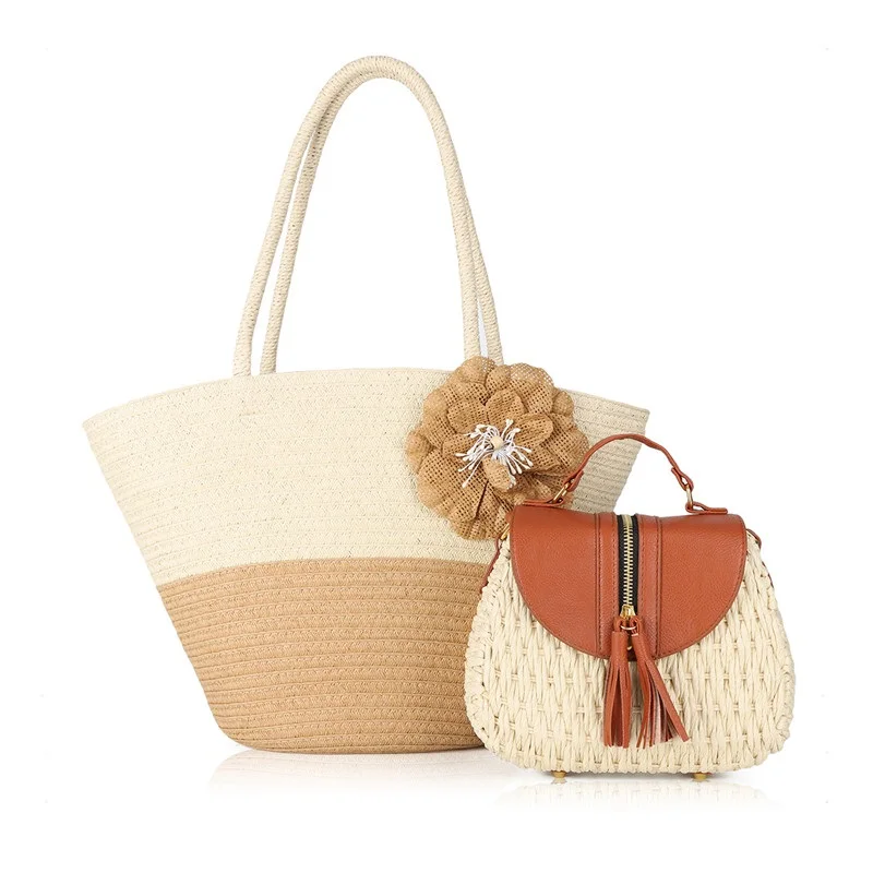Women Beach Straw Bag Two Pieces Set Rattan Big Capacity Tote with Small Straw Crossbody Shoulder Bag 4 Color Option
Women Beach Straw Bag Two Pieces Set Rattan Big Capacity Tote with Small Straw Crossbody Shoulder Bag 4 Color Option