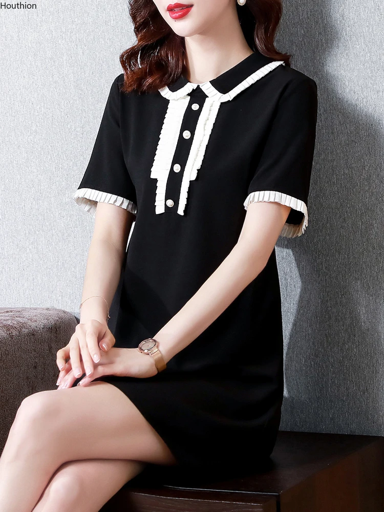 Women Dresses New Fashion Casual Loose Splicing Office Lady Button V-Neck Women's Dress Knee-Length Summer A-LINE 20061
Women Dresses New Fashion Casual Loose Splicing Office Lady Button V-Neck Women's Dress Knee-Length Summer A-LINE 20061