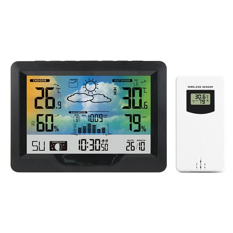 3383F Weather Station Temperature Humidity Meter Indoor Outdoor Hygrometer Weather Forecast Snooze Function Clock
3383F Weather Station Temperature Humidity Meter Indoor Outdoor Hygrometer Weather Forecast Snooze Function Clock
