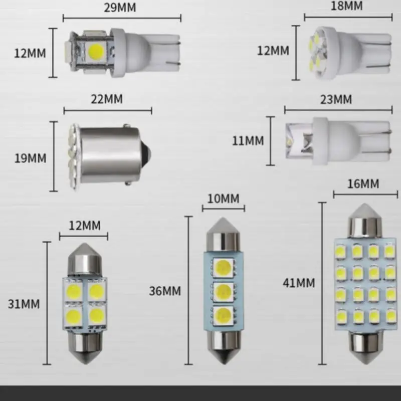 14pcs T10 Car Lights 36mm 41mm 31mm LED Interior Package Accessories Map Dome License Plate Lights Auto Product Fast Shipping
14pcs T10 Car Lights 36mm 41mm 31mm LED Interior Package Accessories Map Dome License Plate Lights Auto Product Fast Shipping