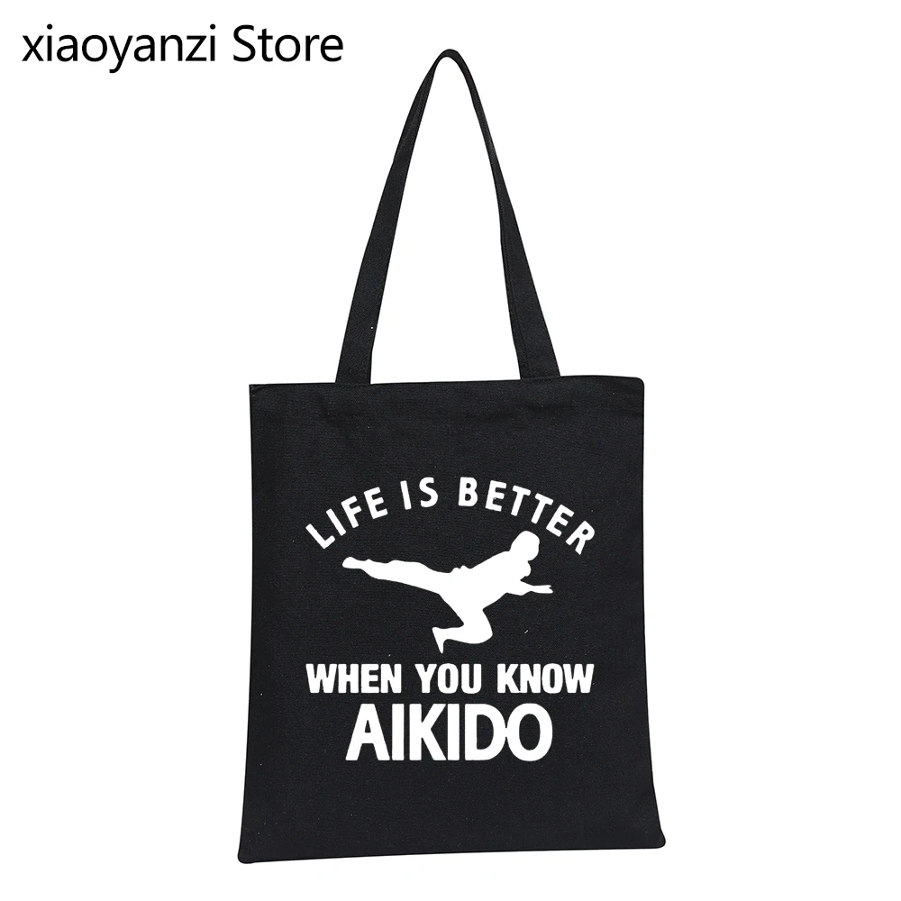 Life Is Better When You Know Aikido Creative Printed Shoulder Bags New Eco Reusable Canvas Shopping Bags Totes Students Bag
Life Is Better When You Know Aikido Creative Printed Shoulder Bags New Eco Reusable Canvas Shopping Bags Totes Students Bag