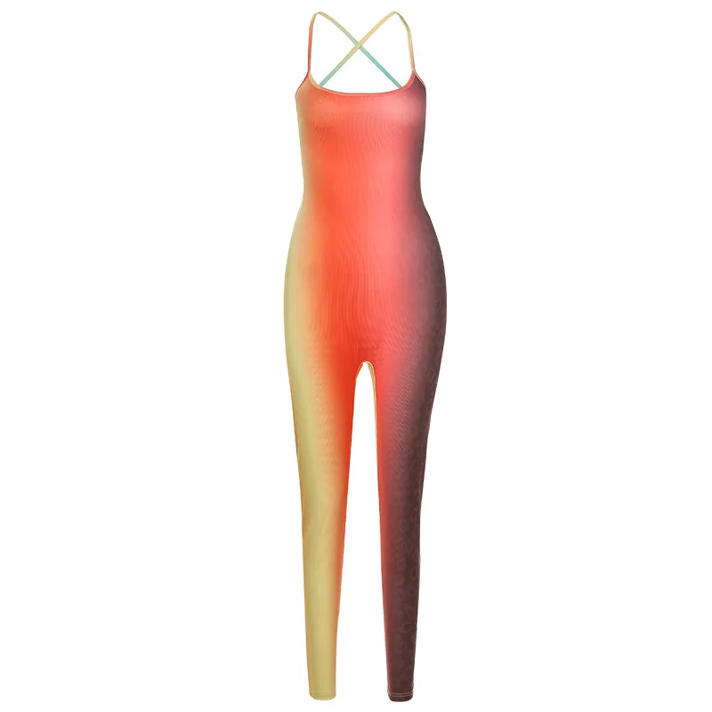 Angels Gradient Color Sporty Jumpsuit Women Sleeveless Backless Bandage Skinny Outfits Female One Piece Casual Overall AG31464
Angels Gradient Color Sporty Jumpsuit Women Sleeveless Backless Bandage Skinny Outfits Female One Piece Casual Overall AG31464