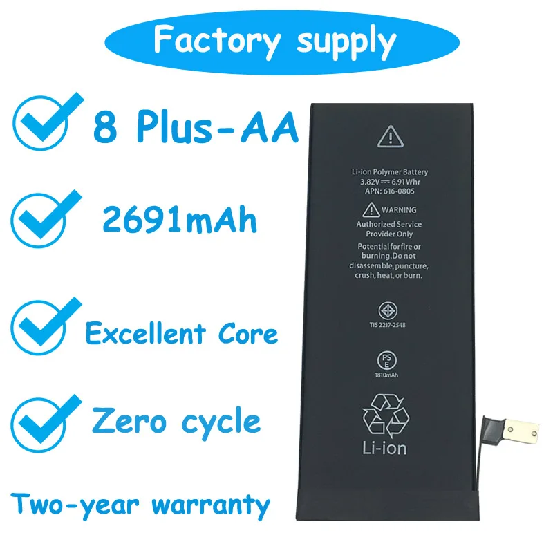 5pcs/Lot USA Protection Board For iPhone 8 Plus 8Plus 2691mAh 3.7V Genuine Zero Cycle Replacement Repair Parts 8Plus-AA
5pcs/Lot USA Protection Board For iPhone 8 Plus 8Plus 2691mAh 3.7V Genuine Zero Cycle Replacement Repair Parts 8Plus-AA