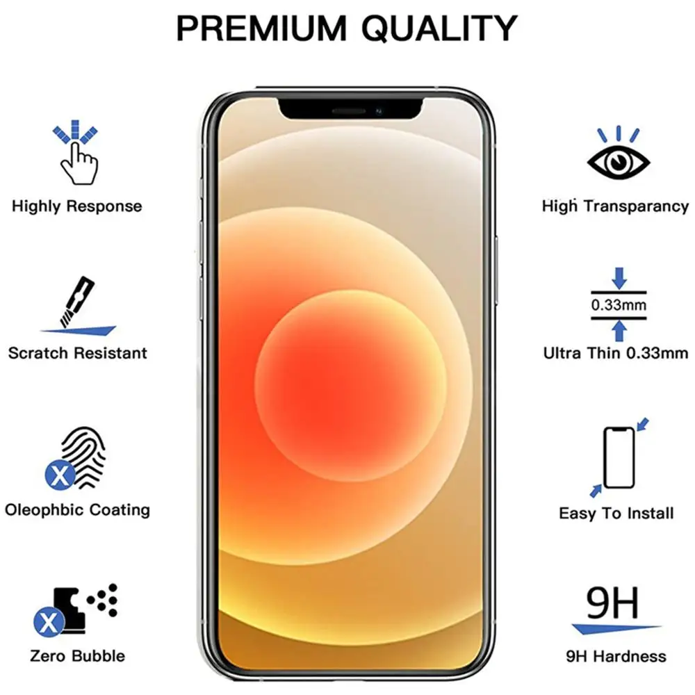 Tempered Glass For iPhone 12 11 Mini Pro Max Screen Protector For iPhone X Xr Xs Max 6 6S 6P 7 8 Plus SE2020 Full Cover Glass
Tempered Glass For iPhone 12 11 Mini Pro Max Screen Protector For iPhone X Xr Xs Max 6 6S 6P 7 8 Plus SE2020 Full Cover Glass