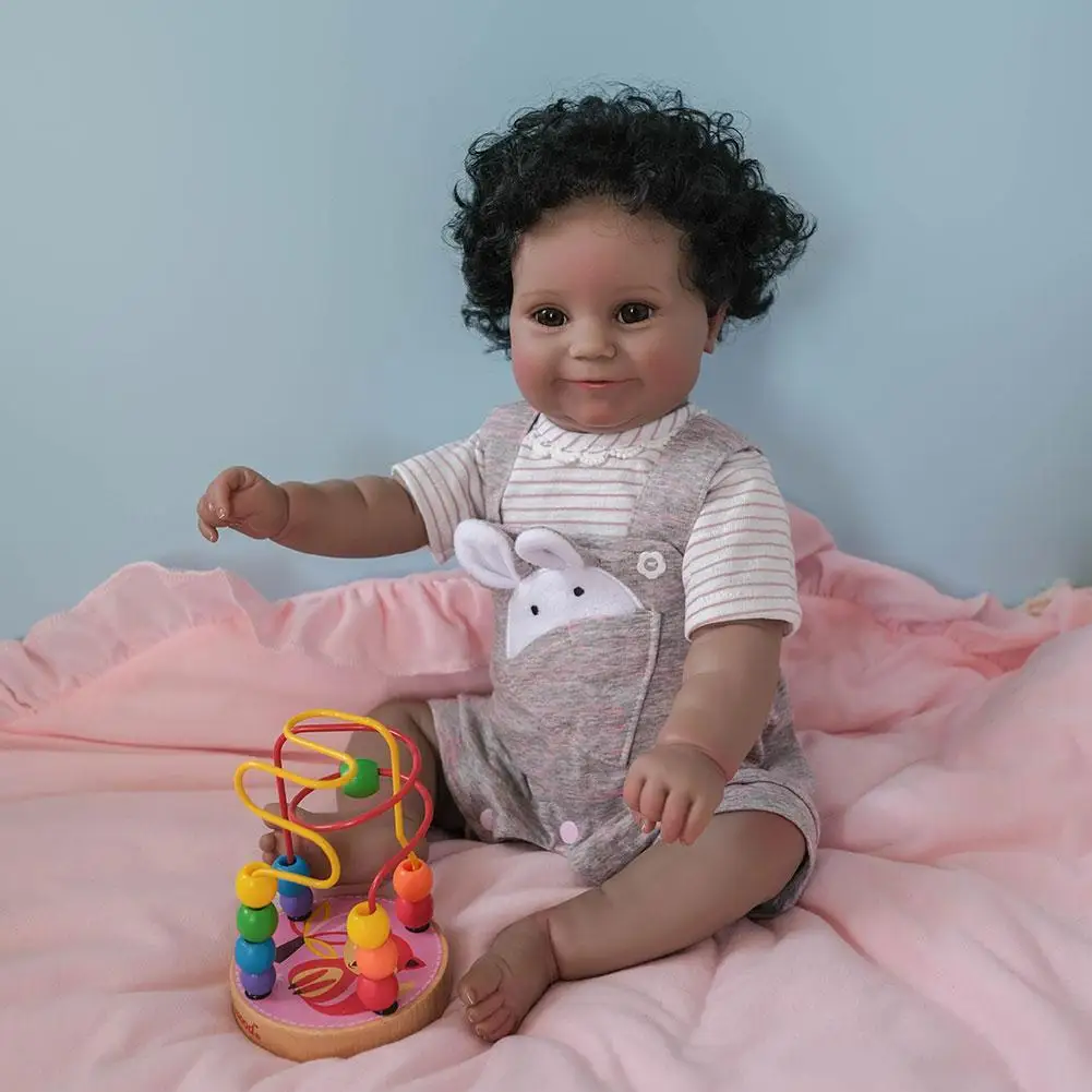 50CM Full Body Silicone Waterproof Maddie Doll in Dark Brown Black Skin Hand-Detailed Painting with Visible Veins Baby Doll Toys
50CM Full Body Silicone Waterproof Maddie Doll in Dark Brown Black Skin Hand-Detailed Painting with Visible Veins Baby Doll Toys
