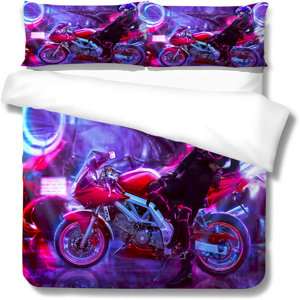 3D Motorcycle Printed Bedding Set Queen Duvet Cover Boys Girls Creative Design Soft Fashionable Bedroom Decor Home Textile
3D Motorcycle Printed Bedding Set Queen Duvet Cover Boys Girls Creative Design Soft Fashionable Bedroom Decor Home Textile