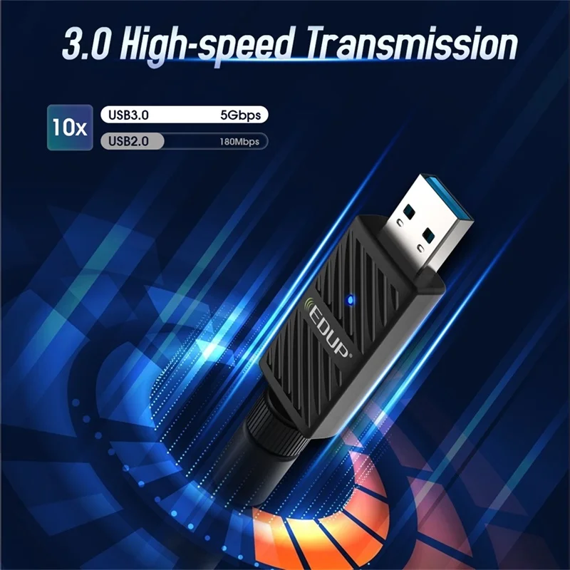 EDUP 1200 Мбит/с USB Wi-Fi адаптер двухдиапазонный 2 4 ГГц/5 ГГц Bluetooth 4.1 чипсет RTL8822BU 6 дБи