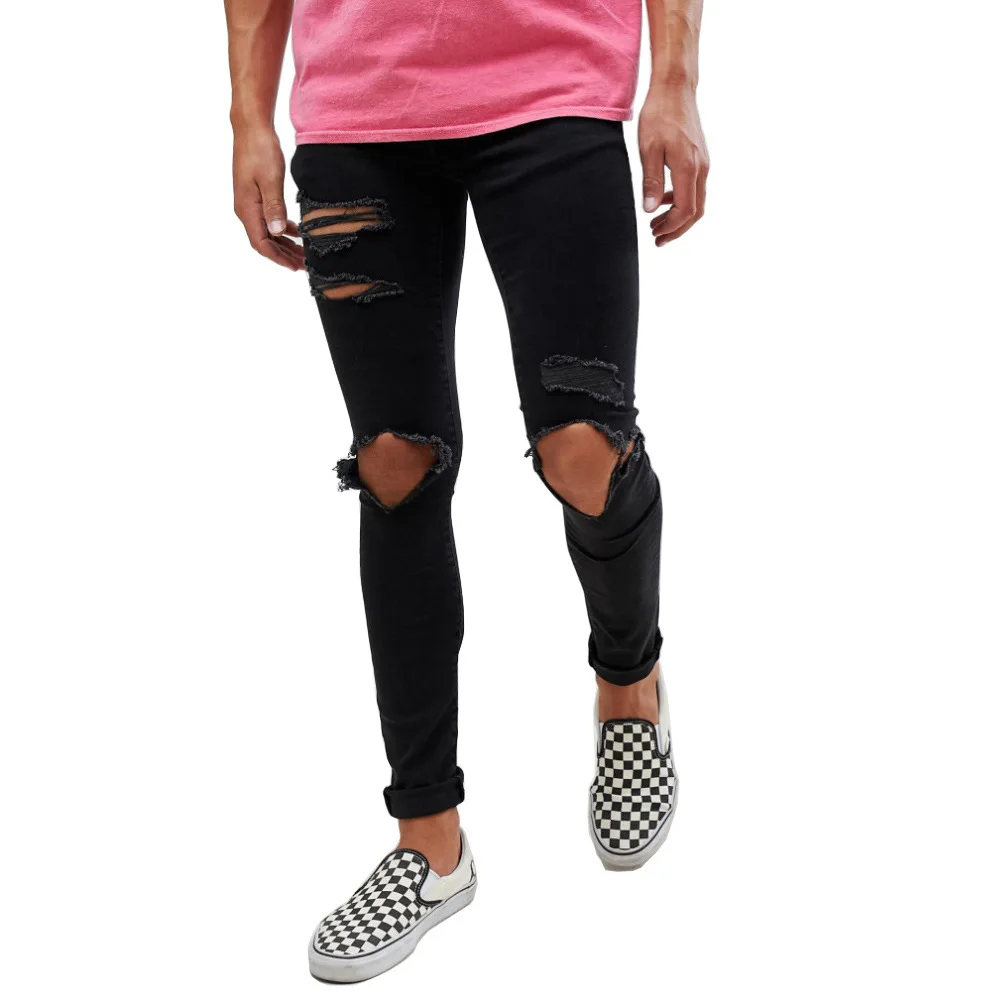 Pop Hip Hop Sknny Jeans Men Solid Hole Black Fashion Pleated Long Length Pants Mens Ripped Jeans
Pop Hip Hop Sknny Jeans Men Solid Hole Black Fashion Pleated Long Length Pants Mens Ripped Jeans