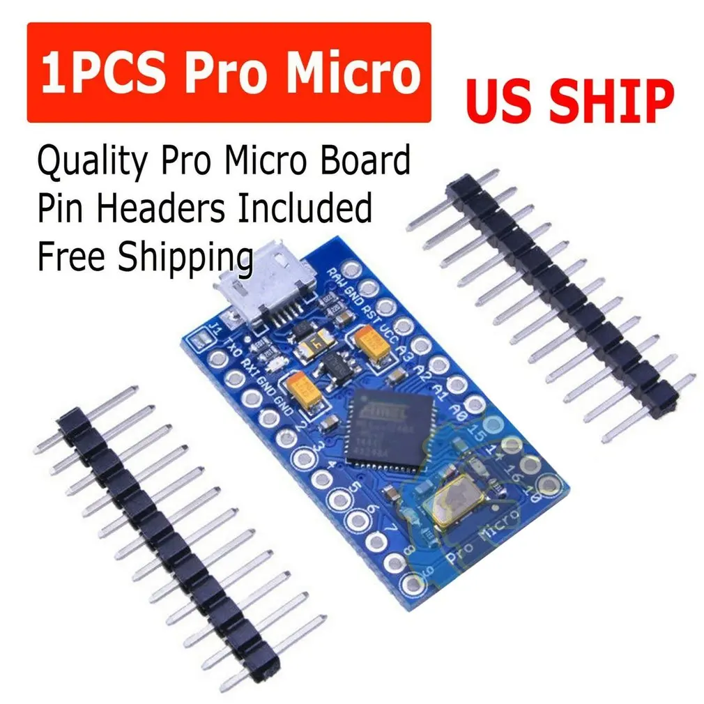 Контроллер модуля Pro Micro ATmega32U4 5 В/16 МГц с Загрузчиком Mega32U4 Mini Leonardo для Arduino|Модули