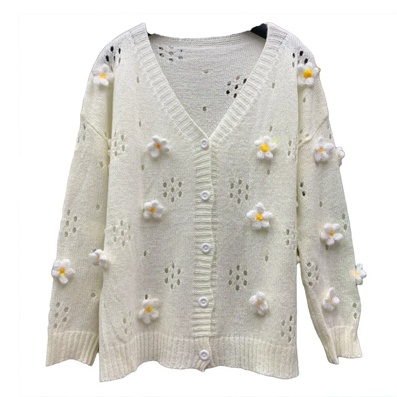 Kimutomo Chic Hollow Out Knitted Cardigan Women Fresh Korean Style V-neck Long Sleeve Loose Autumn Thin Sweater Female Casual
Kimutomo Chic Hollow Out Knitted Cardigan Women Fresh Korean Style V-neck Long Sleeve Loose Autumn Thin Sweater Female Casual