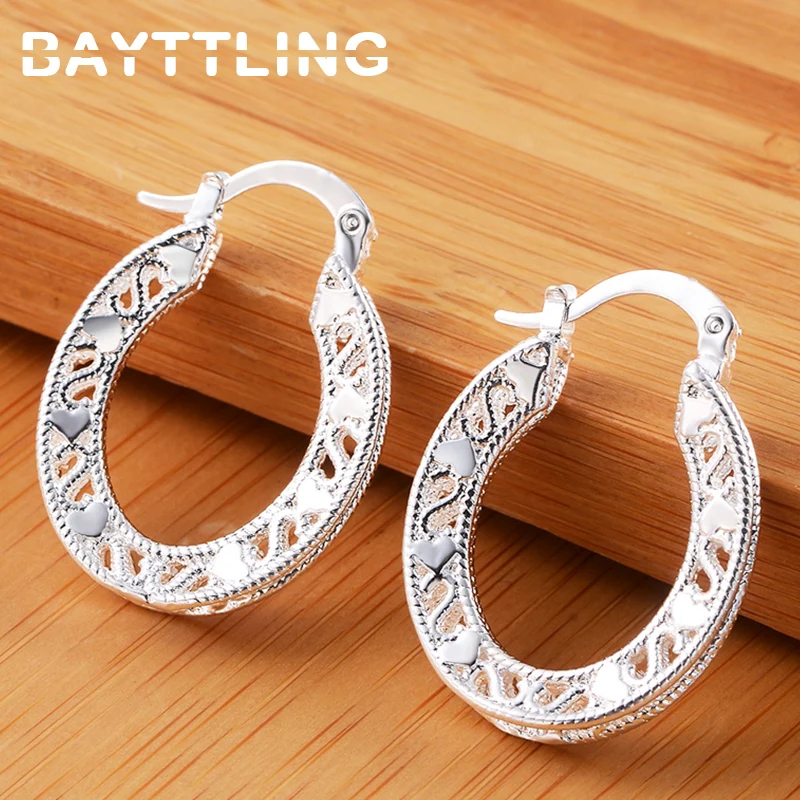 BAYTTLING 28MM Silver Color Vintage Exquisitely Engraved Mini Hoop Earrings For Woman Christmas Gift Engagement Jewelry
BAYTTLING 28MM Silver Color Vintage Exquisitely Engraved Mini Hoop Earrings For Woman Christmas Gift Engagement Jewelry