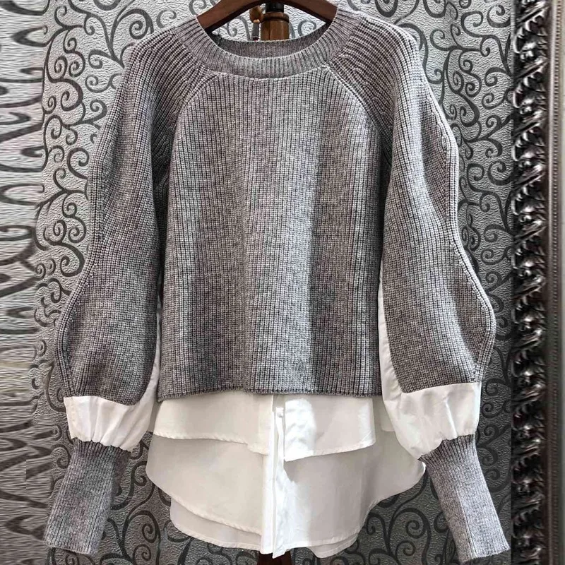 2021 New Fashion Round Neck Sweater Women Pullover Autumn and Winter Female Long Sleeve Lantern Sleeve Solid Wild Loose Sweater 
2021 New Fashion Round Neck Sweater Women Pullover Autumn and Winter Female Long Sleeve Lantern Sleeve Solid Wild Loose Sweater
