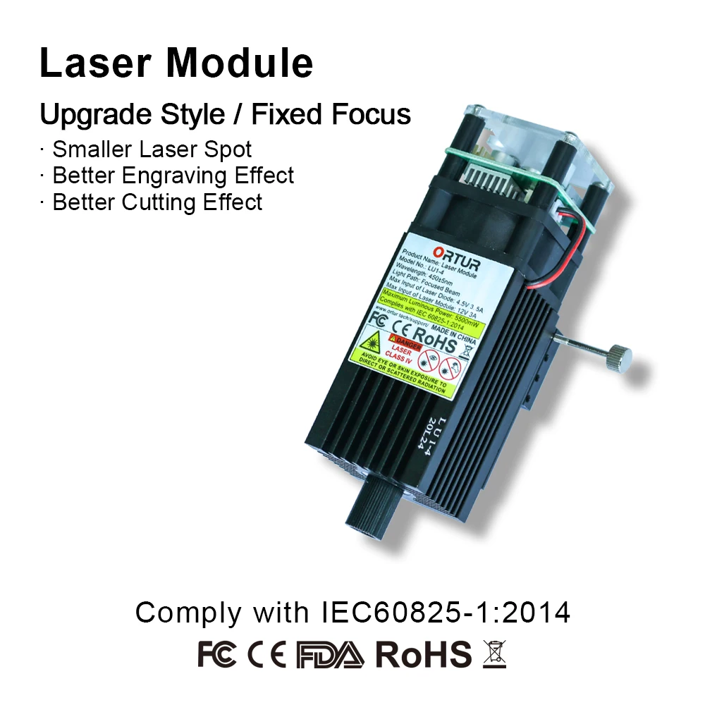 High Power Laser Module Adjustable / Fixed Focus DIY Laser Cutter Engraver Accessories 7W 15W 20W for CNC Ortur Laser Engraver
High Power Laser Module Adjustable / Fixed Focus DIY Laser Cutter Engraver Accessories 7W 15W 20W for CNC Ortur Laser Engraver