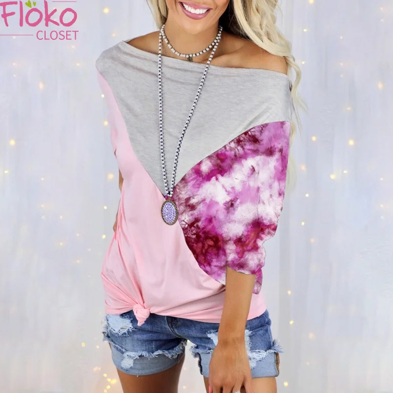 Flokocloset Summer Slash Neck Tie Dye Print T-shirt Casual Contrast Color Womens Tops Tee
Flokocloset Summer Slash Neck Tie Dye Print T-shirt Casual Contrast Color Womens Tops Tee