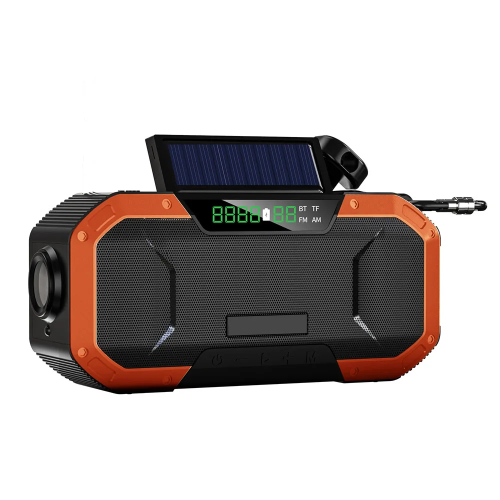Portable IPX6 Waterproof Emergency Hand Crank Solar Radio Bluetooth Speaker Support SOS Alarm AM/FM Emergency Flashlight Radio
Portable IPX6 Waterproof Emergency Hand Crank Solar Radio Bluetooth Speaker Support SOS Alarm AM/FM Emergency Flashlight Radio