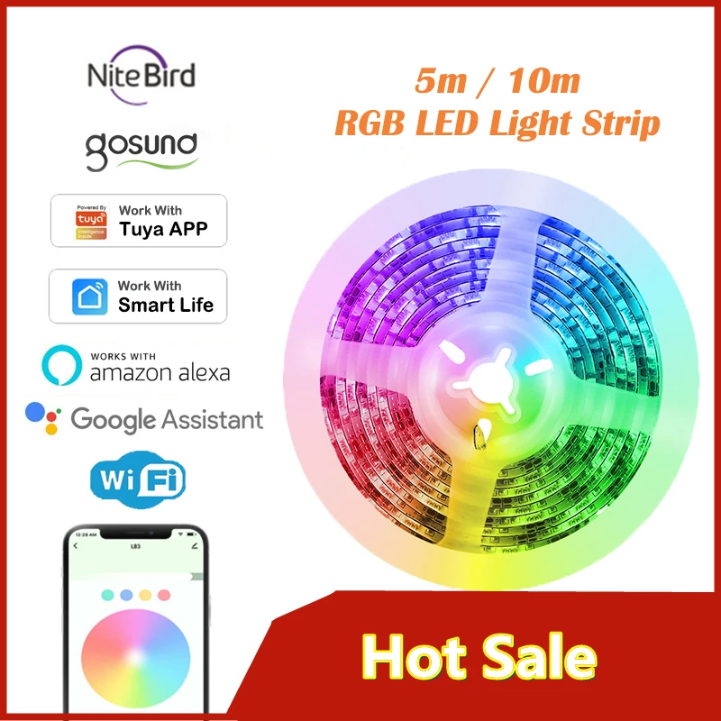5050 LED WiFi смарт-светильник RGB с регулируемой яркостью лампы Таймер для Tuya Smart Life APP Автоматизация работать с Gosund Alexa Google Home
5050 LED WiFi смарт-светильник RGB с регулируемой яркостью лампы Таймер для Tuya Smart Life APP Автоматизация работать с Gosund Alexa Google Home