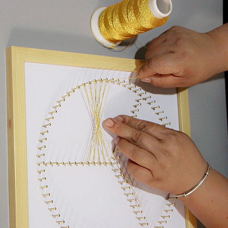 Handmade Art Fashion DIY Wool Winding Painting Geometric Pattern Nail Winding Painting Handmade Decoration Yarn String Gift
Handmade Art Fashion DIY Wool Winding Painting Geometric Pattern Nail Winding Painting Handmade Decoration Yarn String Gift