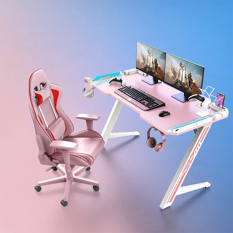 Розовый игровой стол для девочек мебель дома и офиса настольный компьютерный