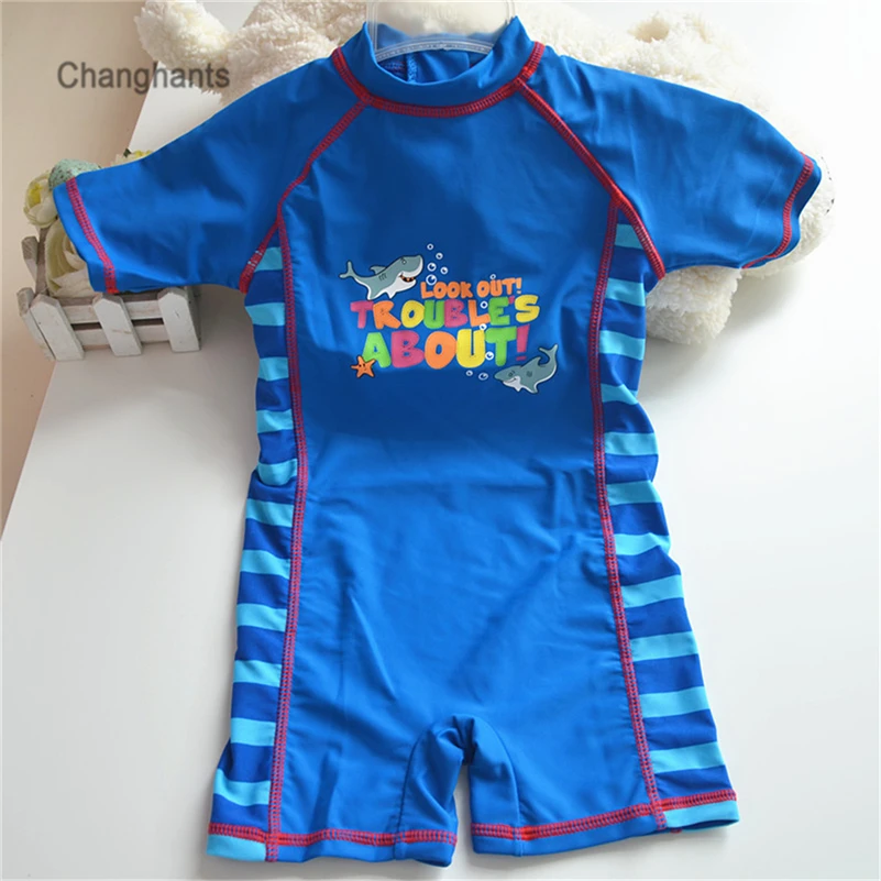 New Models Kids Surfing Suits Children One Piece Swimsuit Stripe Boys Short-Sleeve Swimwear Blue with Swim Cap Child Rash Guards
New Models Kids Surfing Suits Children One Piece Swimsuit Stripe Boys Short-Sleeve Swimwear Blue with Swim Cap Child Rash Guards
