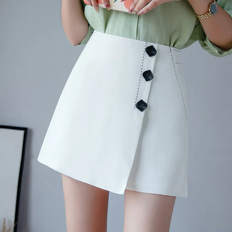 Fashion Summer Style Women White Shorts Skirts Casual Female High Waist Irregular Shorts Streetwear Single Breasted Mini Skirts
Fashion Summer Style Women White Shorts Skirts Casual Female High Waist Irregular Shorts Streetwear Single Breasted Mini Skirts
