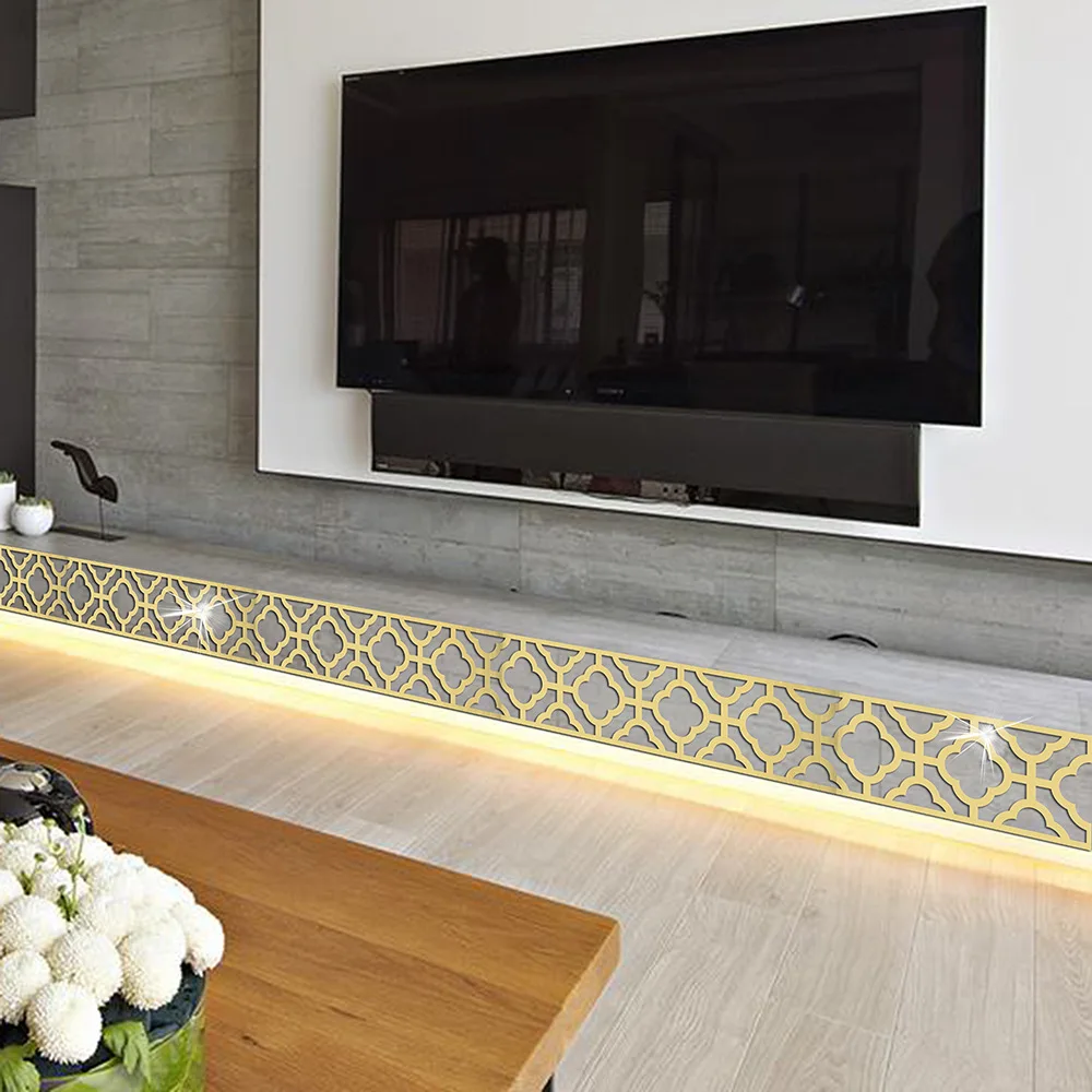 5PCS 3D Acrylic Mirror Waistline Sticker Baseboard Sticker TV Background Wall Ceiling Decor Self-adhesive Wall Sticker 30x7.5cm
5PCS 3D Acrylic Mirror Waistline Sticker Baseboard Sticker TV Background Wall Ceiling Decor Self-adhesive Wall Sticker 30x7.5cm