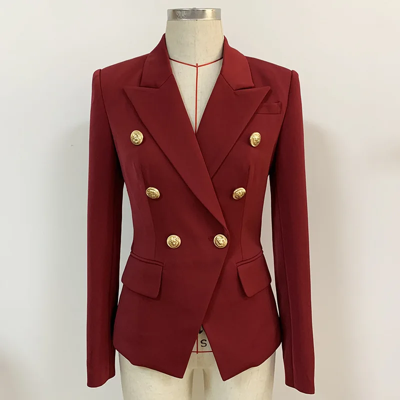 2021 Fashion Women Jackets Metal Lion Button Double-Breasted Suit Slim Casual WineRed Cotton Shawl Collar Long Sleeve Clothes
2021 Fashion Women Jackets Metal Lion Button Double-Breasted Suit Slim Casual WineRed Cotton Shawl Collar Long Sleeve Clothes