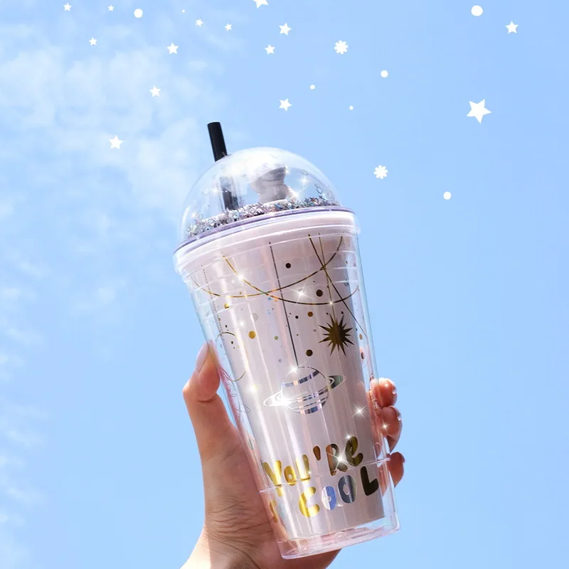 Lovely Cartoon Mug Plastic Water Bottle With Straw Creative Double Layer Yogurt Mug Best Cup Kid Gift For Women Lovers Portable
Lovely Cartoon Mug Plastic Water Bottle With Straw Creative Double Layer Yogurt Mug Best Cup Kid Gift For Women Lovers Portable