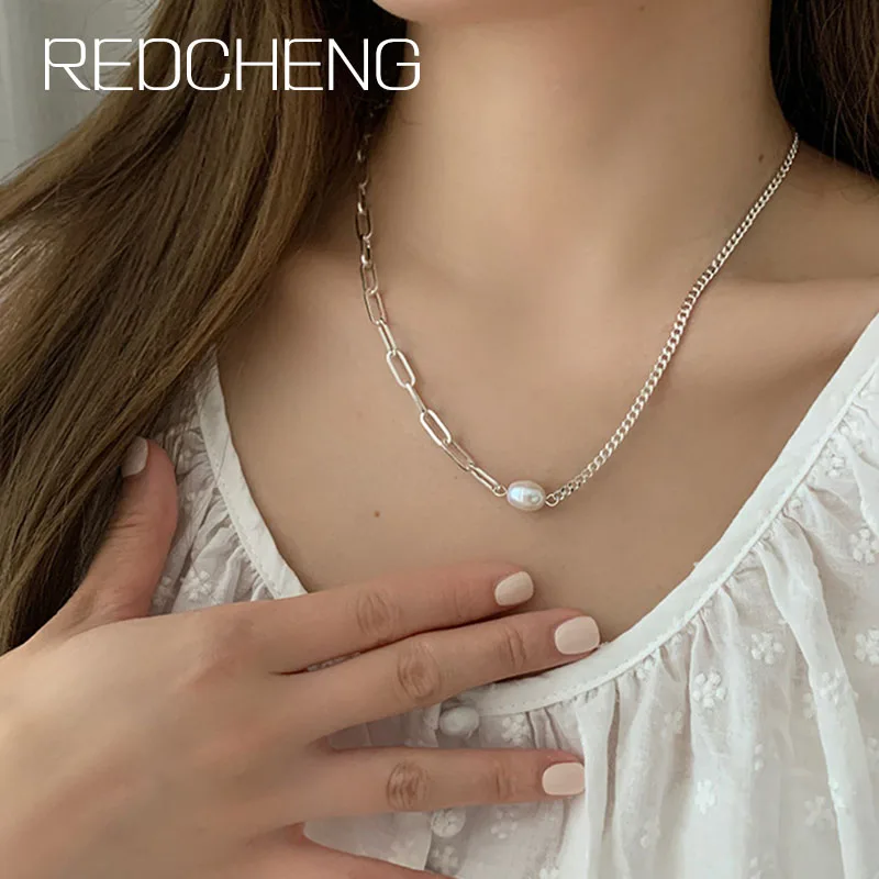 REDCHENG стандартное серебряное жемчужное ожерелье для женщин, модная Изысканная шикарная Асимметричная цепь, геометрические ювелирные издел...
REDCHENG стандартное серебряное жемчужное ожерелье для женщин, модная Изысканная шикарная Асимметричная цепь, геометрические ювелирные издел...