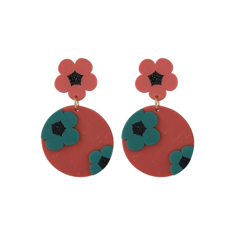 Origin Summer Polymer Clay Circle Geometrical Flower Dangle Earring for Women Creative Contrasted Earring Jewelry Pendientes
Origin Summer Polymer Clay Circle Geometrical Flower Dangle Earring for Women Creative Contrasted Earring Jewelry Pendientes