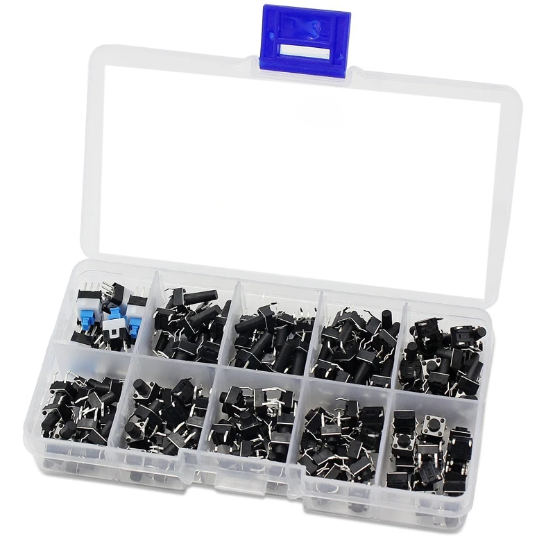 10 Values 180PCS Tactile Button Switch Mini Momentary push button switch Assortment Kit
10 Values 180PCS Tactile Button Switch Mini Momentary push button switch Assortment Kit