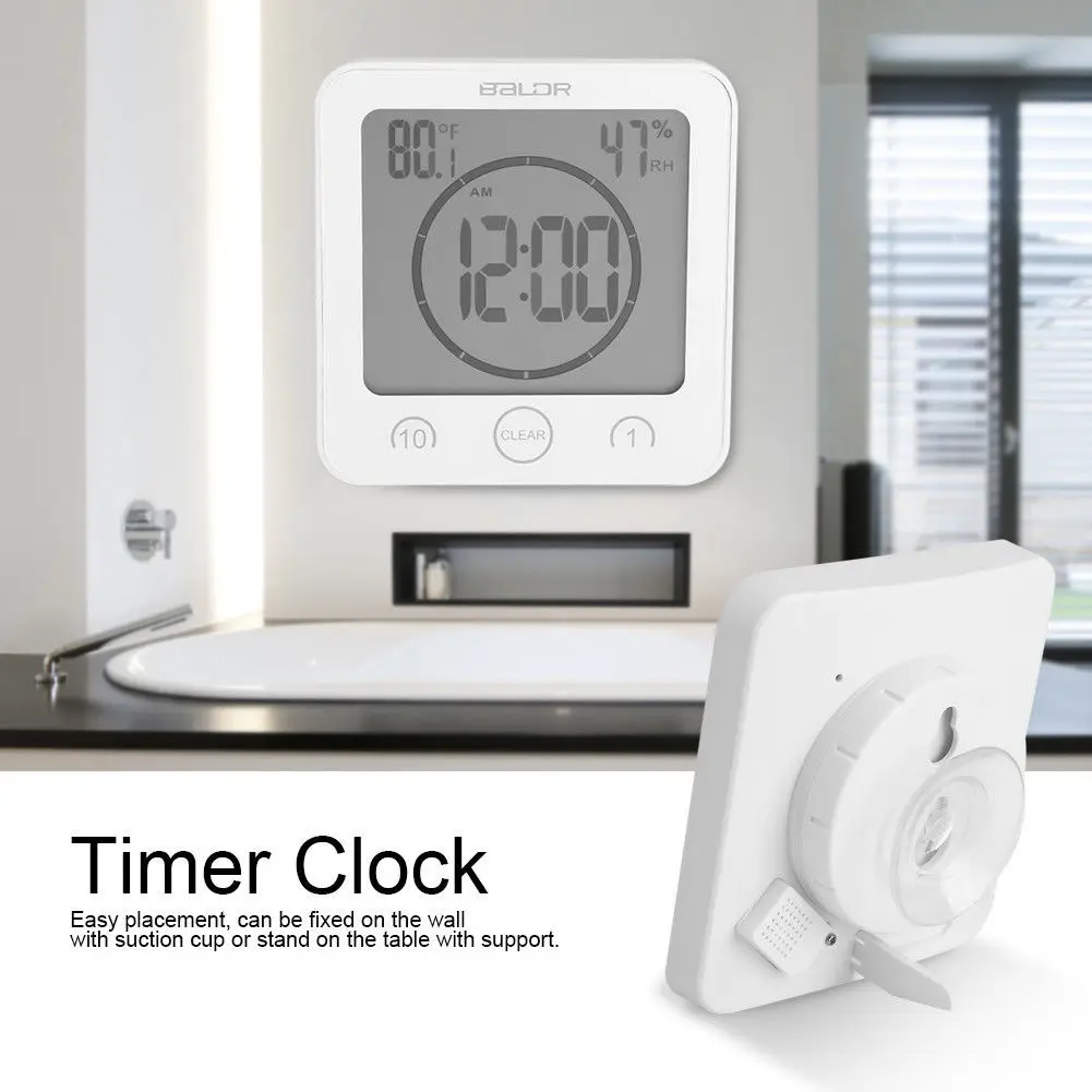 LCD Screen Waterproof Digital Bathroom Wall Clock Temperature Humidity Countdown Time Function Wash Shower Hanging Clocks Timer
LCD Screen Waterproof Digital Bathroom Wall Clock Temperature Humidity Countdown Time Function Wash Shower Hanging Clocks Timer