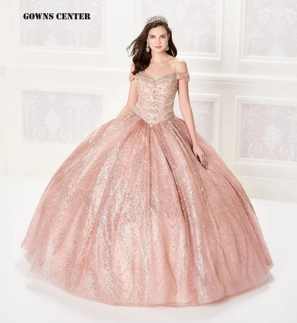 Rose Gold Princess Ball Gown Sweetheart Spaghetti Appliques Quinceanera Dresses Sparkly Lace Up Sequined Sweet 15 16 Dress Prom
Rose Gold Princess Ball Gown Sweetheart Spaghetti Appliques Quinceanera Dresses Sparkly Lace Up Sequined Sweet 15 16 Dress Prom