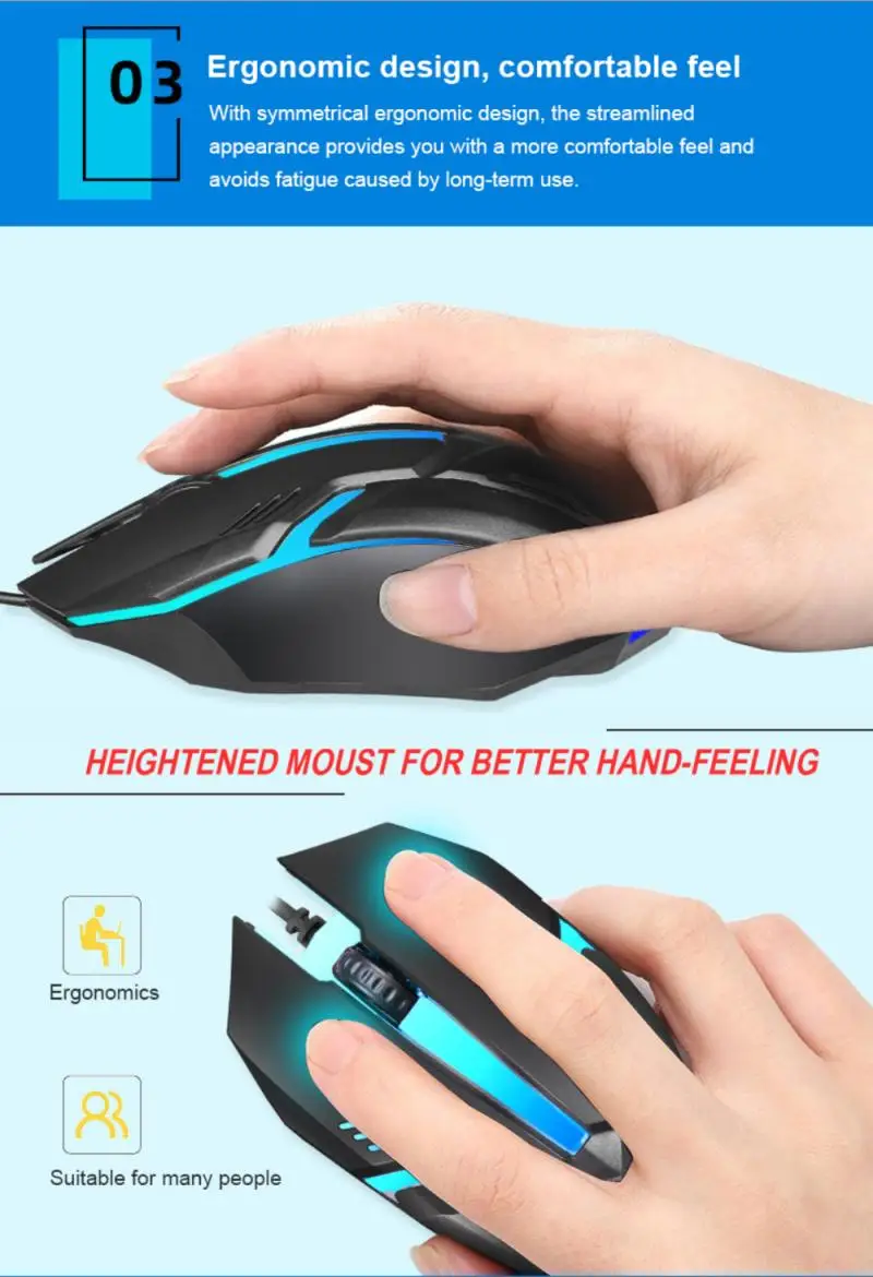 Mouse Ergonomic Wired Gaming Mouse Side Cable Laptop Gaming Luminous Wired Mouse Suitable For Gaming Office Laptop Peripherals
Mouse Ergonomic Wired Gaming Mouse Side Cable Laptop Gaming Luminous Wired Mouse Suitable For Gaming Office Laptop Peripherals