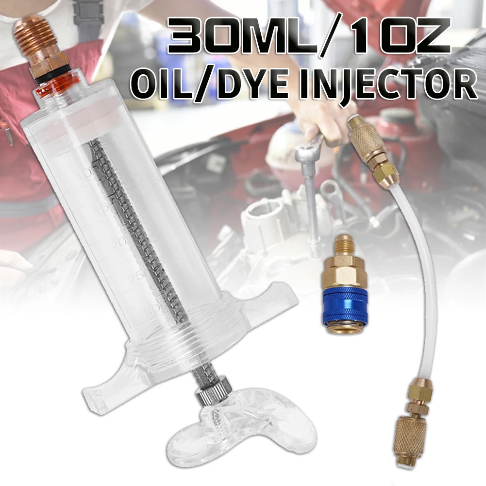 NEW HOT Oil/Dye Injector 30Ml 1 Oz with Low Side Quick Coupler Adapter 1/4 SAE R134 Manual Oiler A/C Oil Injector Adapter
NEW HOT Oil/Dye Injector 30Ml 1 Oz with Low Side Quick Coupler Adapter 1/4 SAE R134 Manual Oiler A/C Oil Injector Adapter